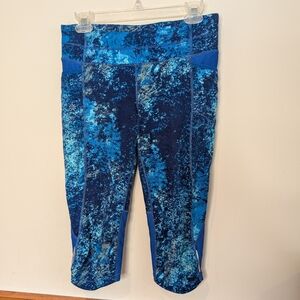 Athleta Blue Printed Cropped Leggings Women’s Small